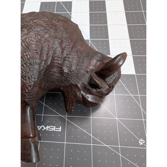 Carved Ironwood Buffalo Bison statue solid anatomically correct vintage 8x6 - Picture 2 of 11